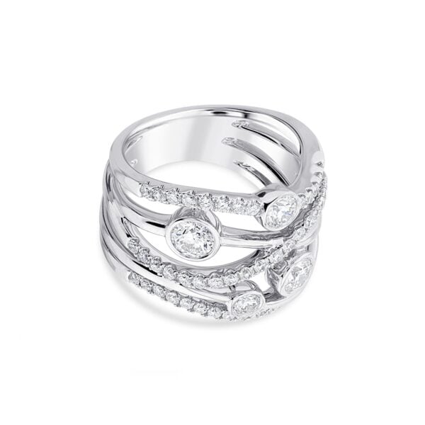 Lunar White Gold Diamond Ring