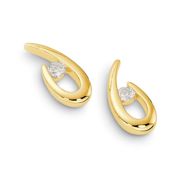 You're the One Yellow Gold Diamond Stud Earrings