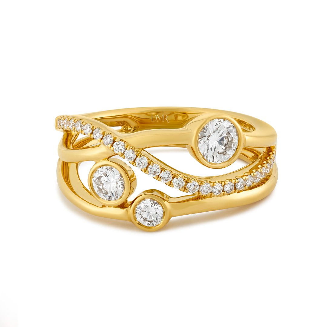 Lunar Yellow Gold Large Diamond Ring Lunar Yellow Gold Large Diamond Ring