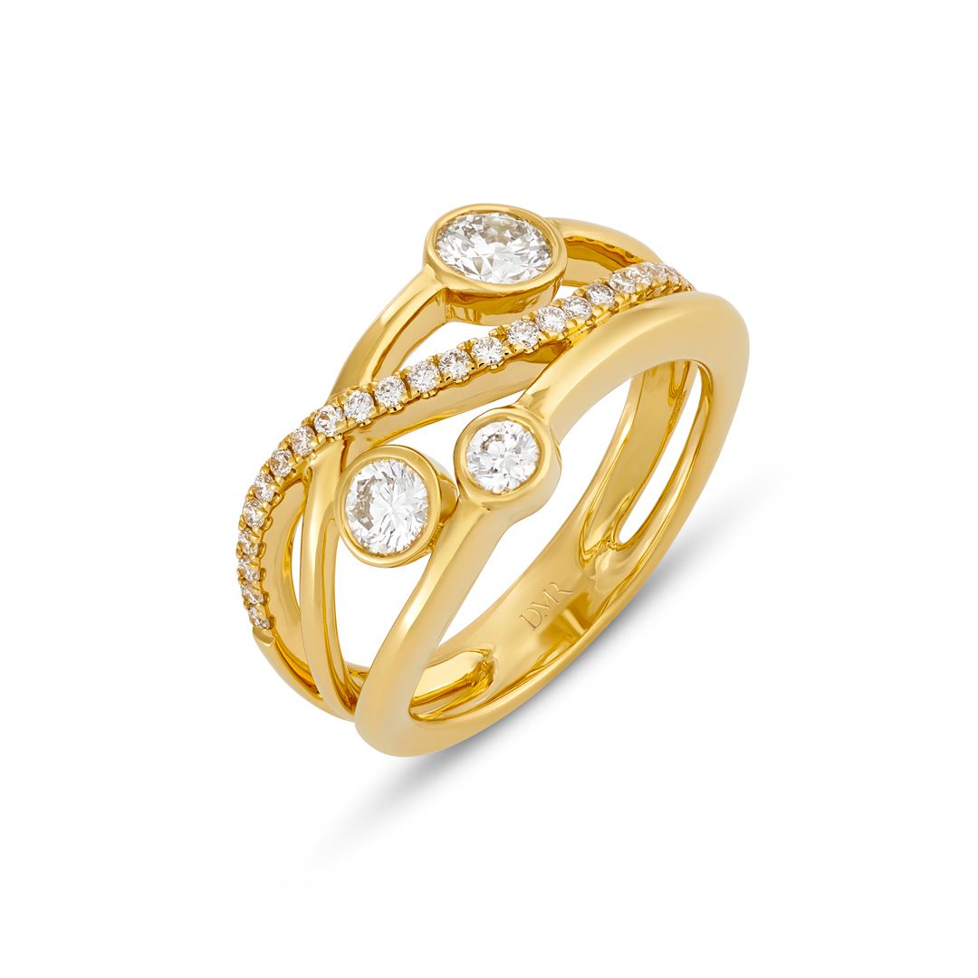 Lunar Yellow Gold Large Diamond Ring Lunar Yellow Gold Large Diamond Ring