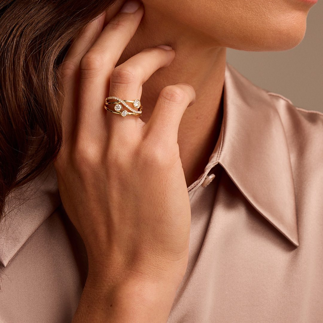 Lunar Yellow Gold Diamond Ring