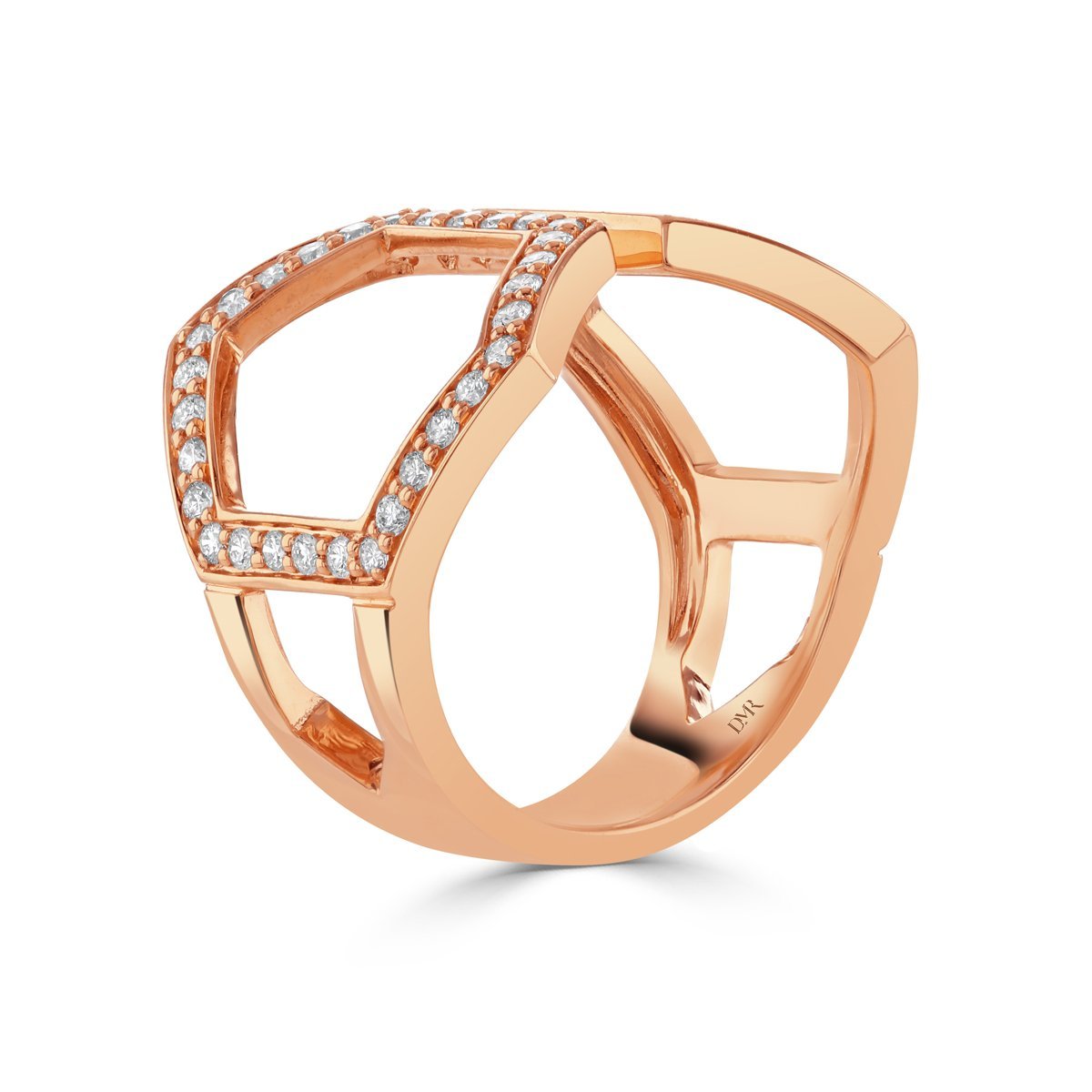 Honeycomb Rose Gold Diamond Ring