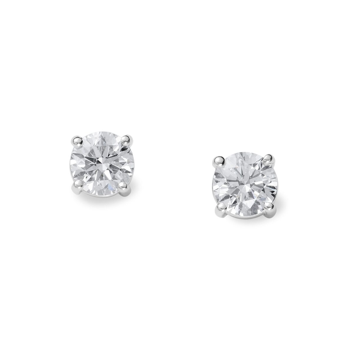 White Gold Diamond Stud Earrings - David M Robinson