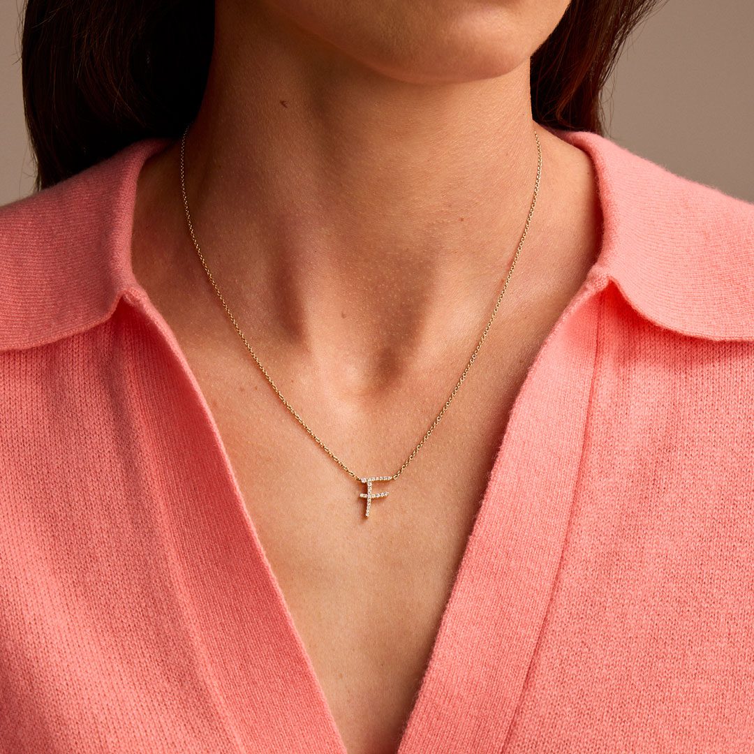 Initial White Gold Diamond Necklace