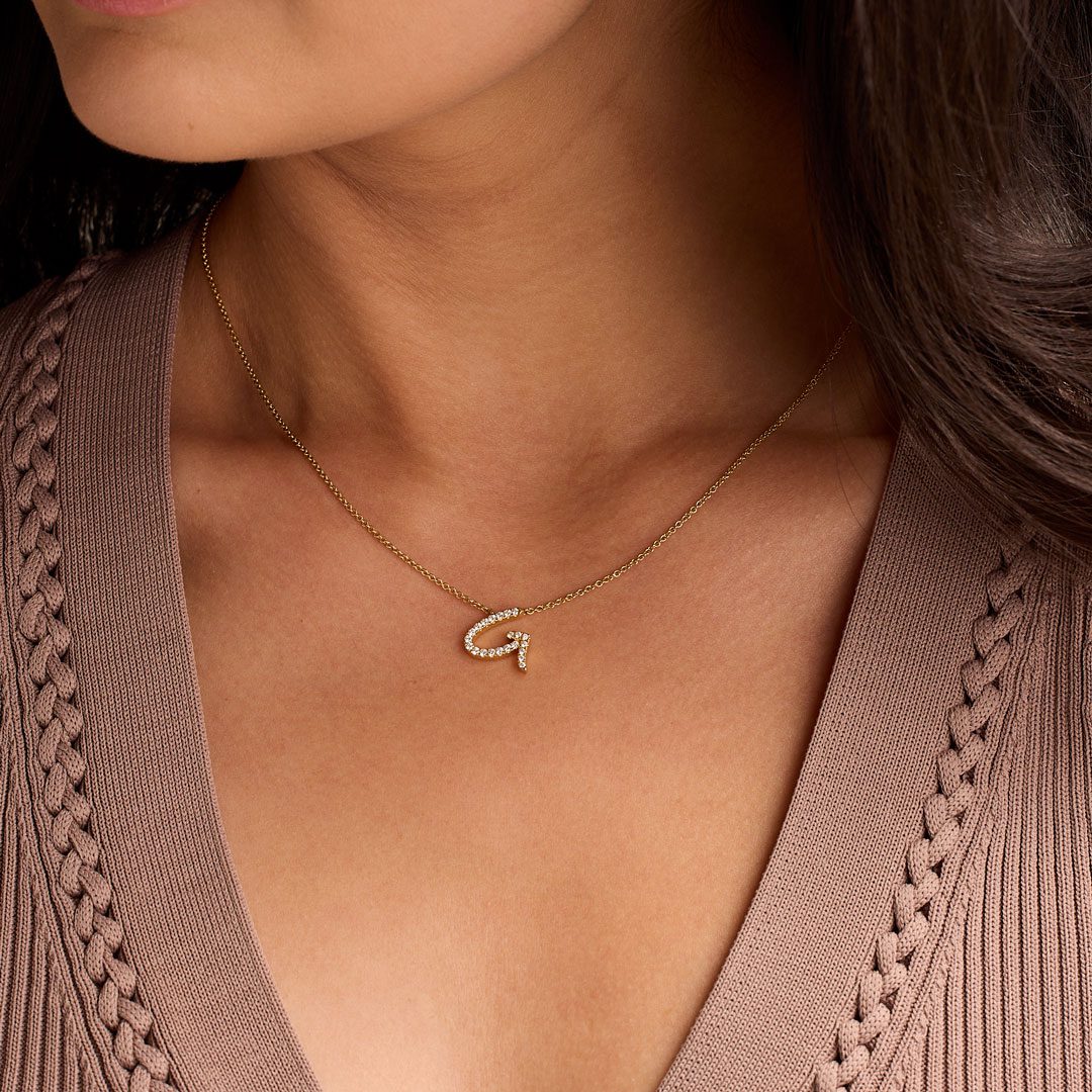 Initial White Gold Diamond Necklace