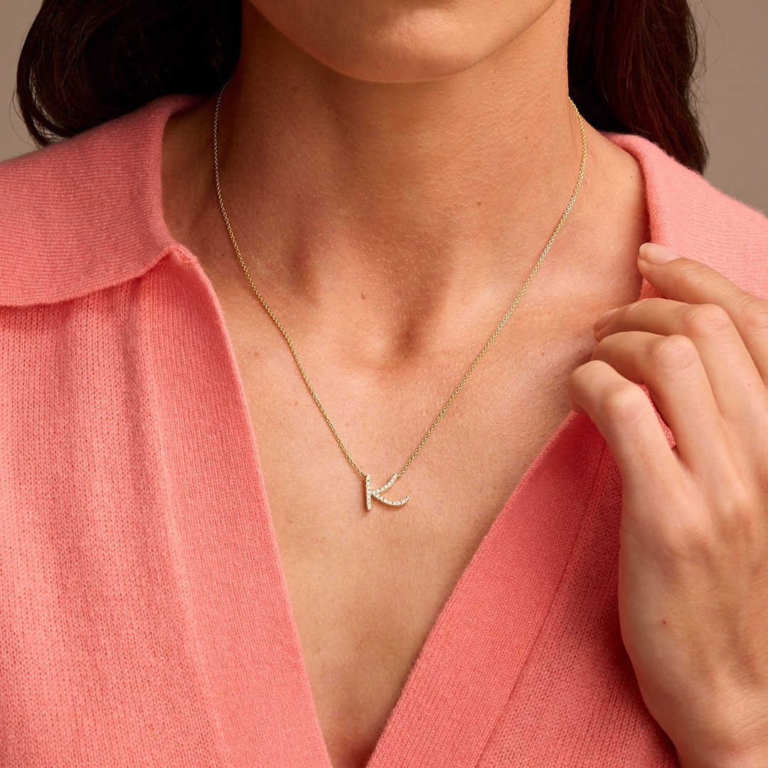 Initial White Gold Diamond Necklace