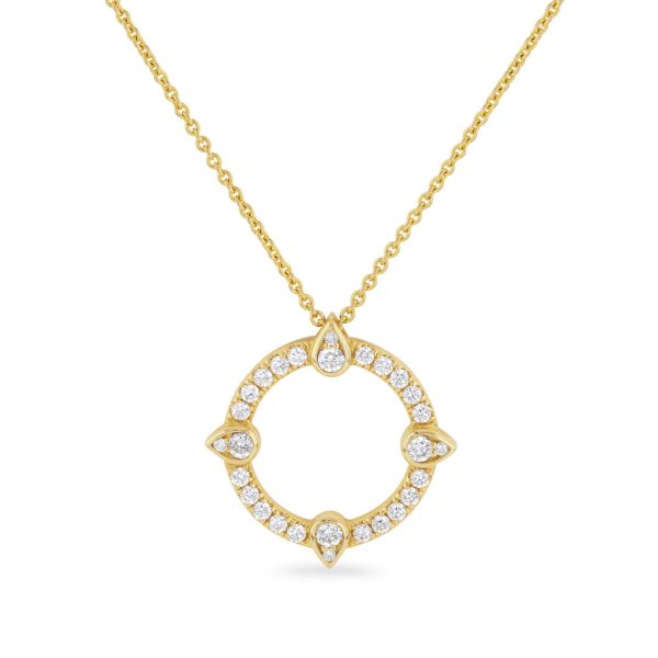 Compass Yellow Gold Diamond Pendant Compass Yellow Gold Diamond Pendant