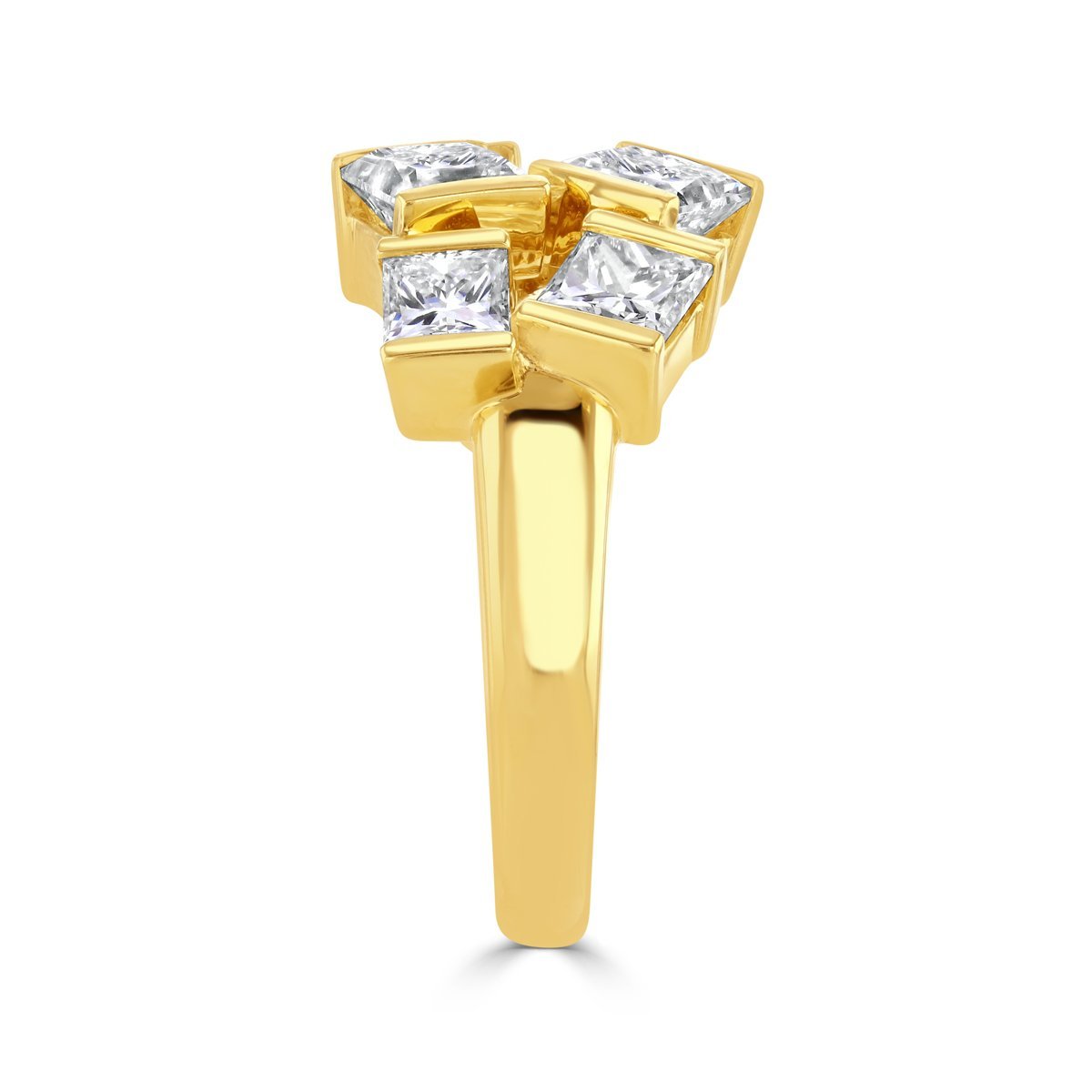 Hopscotch Yellow Gold Princess Cut Diamond Ring
