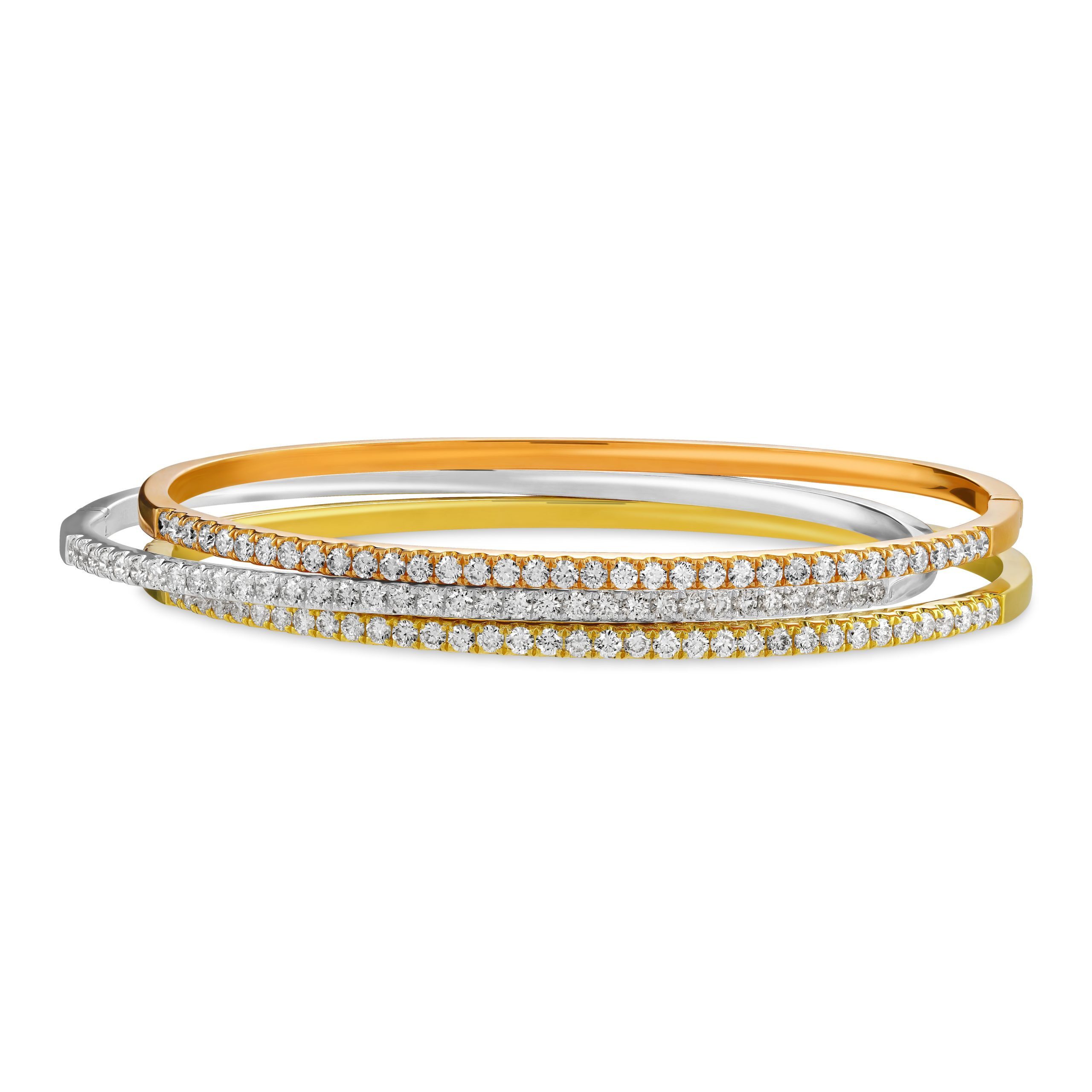 Love Lines White Gold Diamond Stacking Bangle - David M Robinson