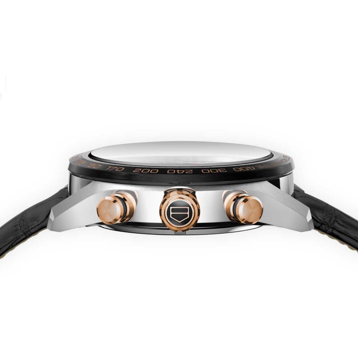 Carrera Chronograph 44mm Black & Rose Gold Automatic Watch
