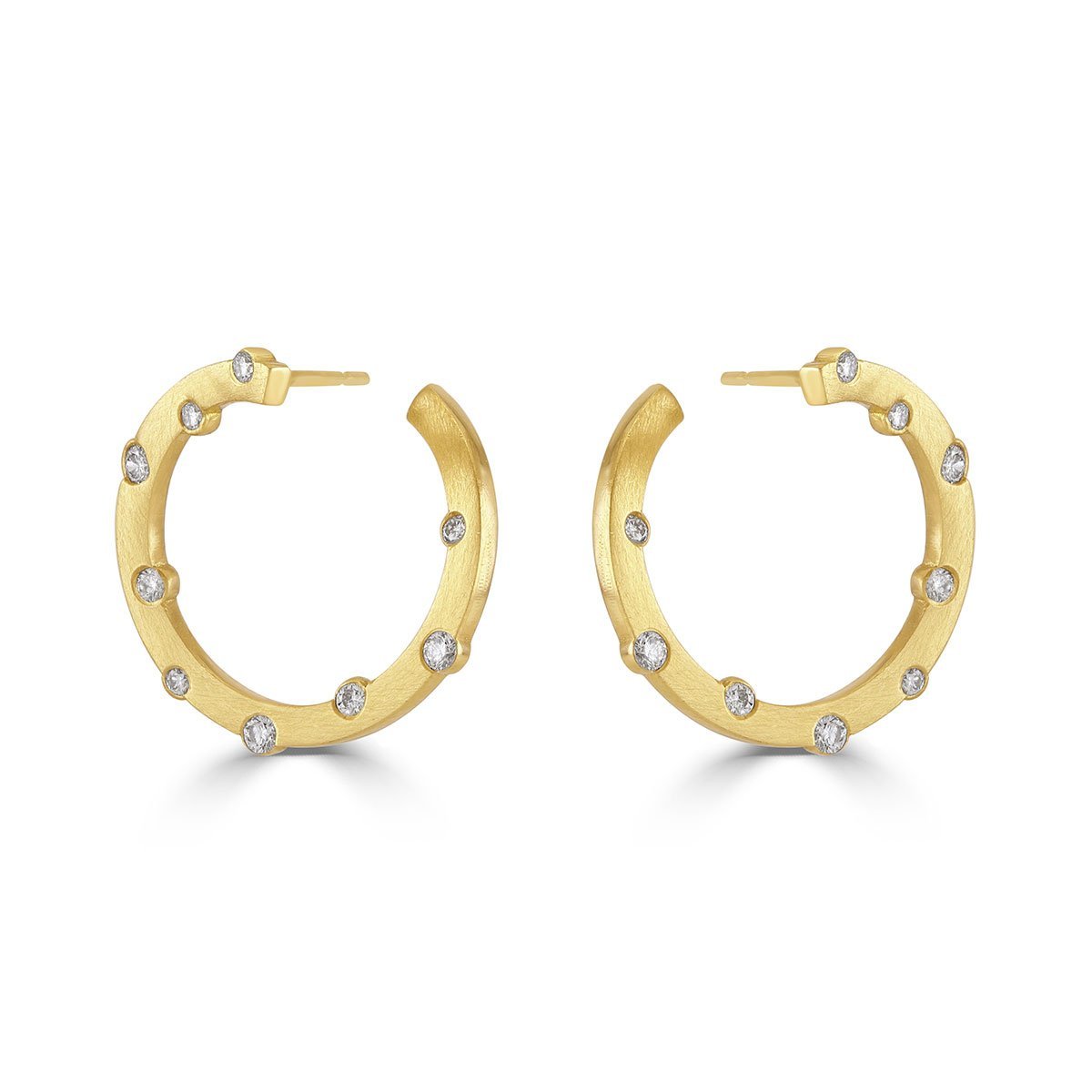 Cloud Nine Yellow Gold Hoop Diamond Earrings