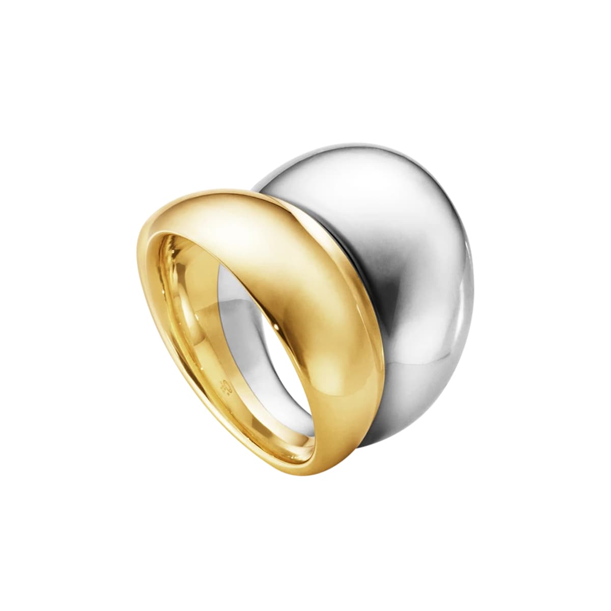 Curve Sterling Silver & 18ct Yellow Gold Ring
