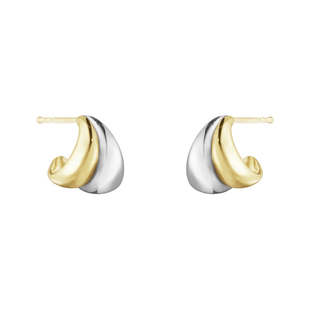 Curve Sterling Silver & 18ct Yellow Gold Earrings