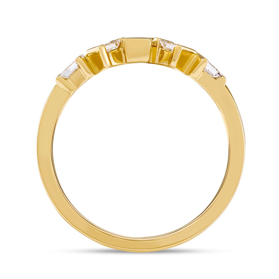 Hopscotch Yellow Gold Diamond Stacking Ring