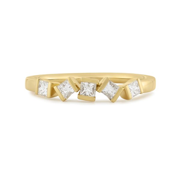 Hopscotch Yellow Gold Diamond Stacking Ring