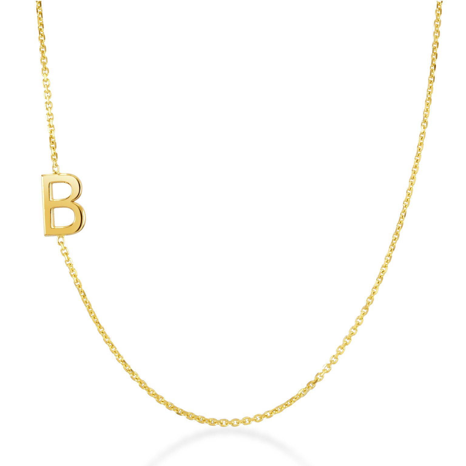 Initial Yellow Gold Necklace - David M Robinson