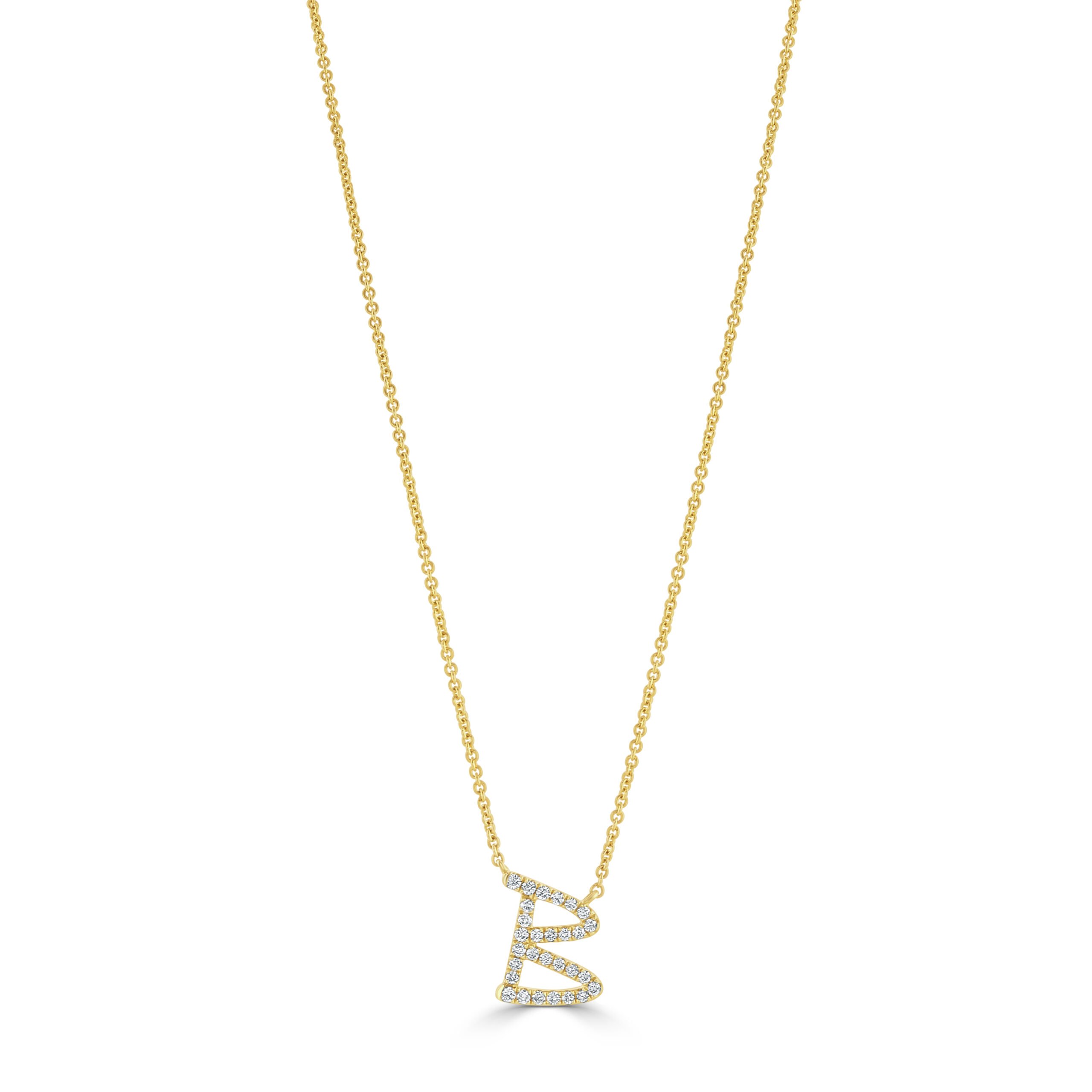 Initial Yellow Gold Diamond Necklace