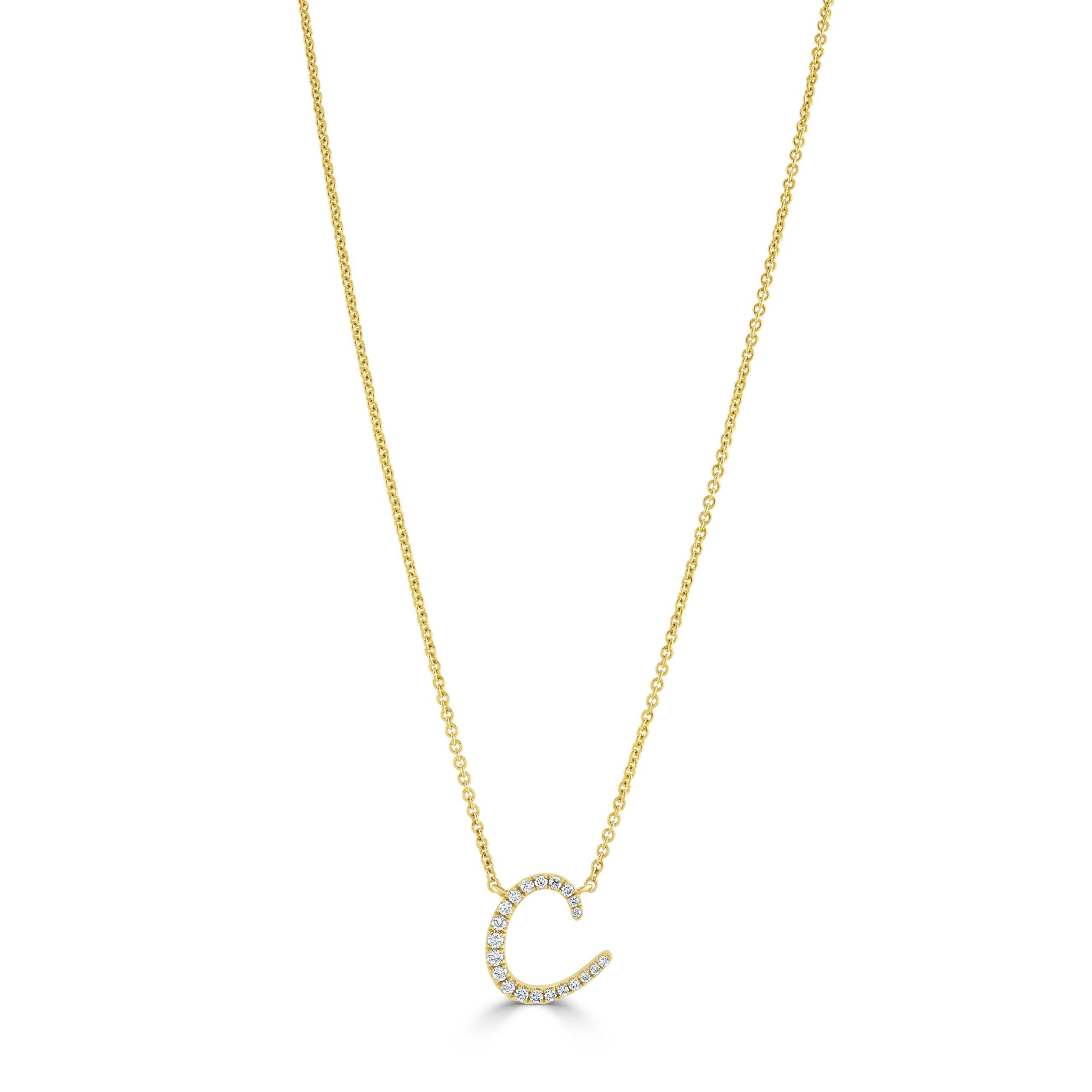 18ct Yellow Gold Initial Diamond Necklace