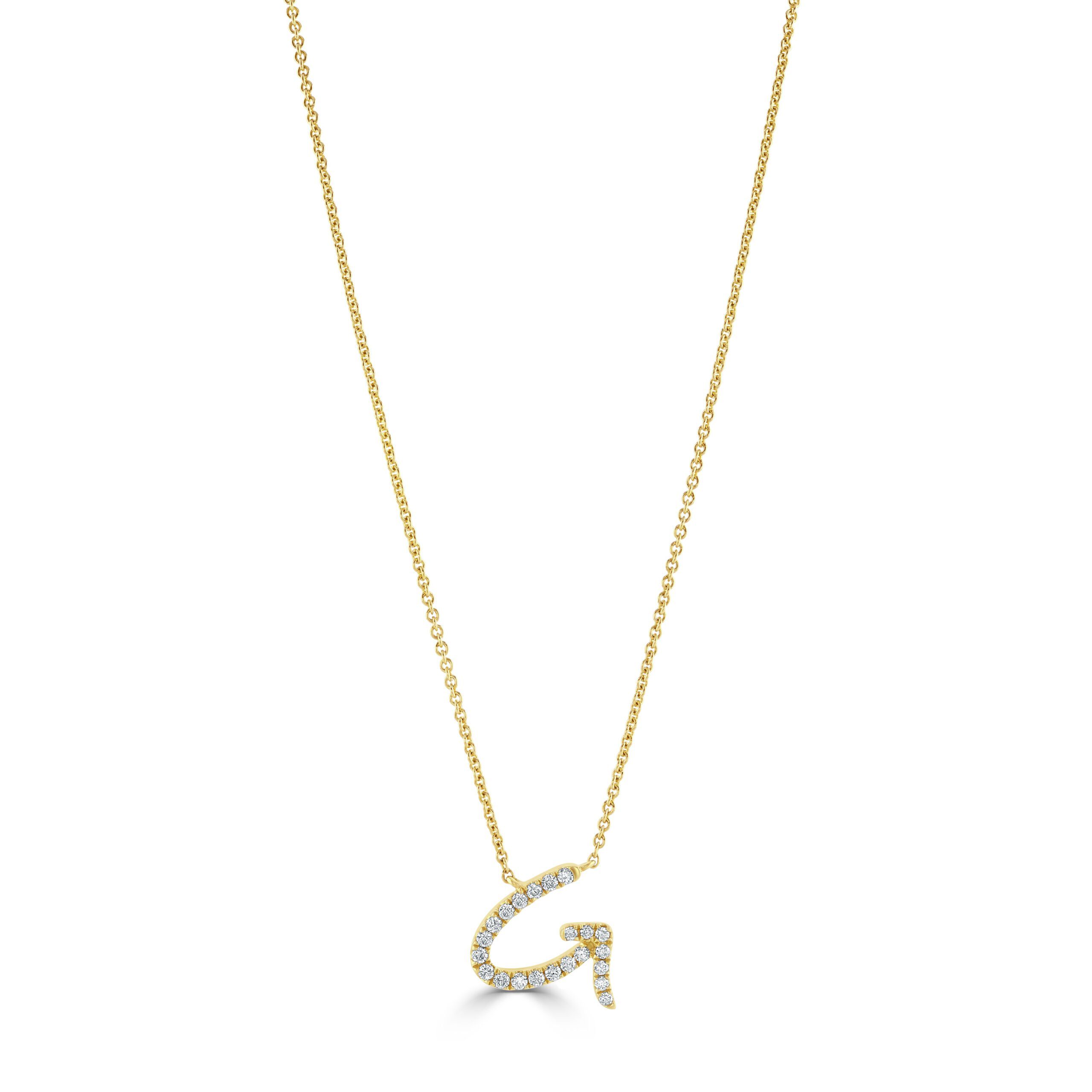 18ct Yellow Gold Initial Diamond Necklace