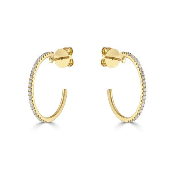 Yellow Gold Diamond Hoop Earrings