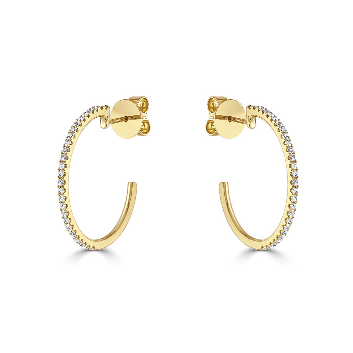 Yellow Gold Diamond Hoop Earrings