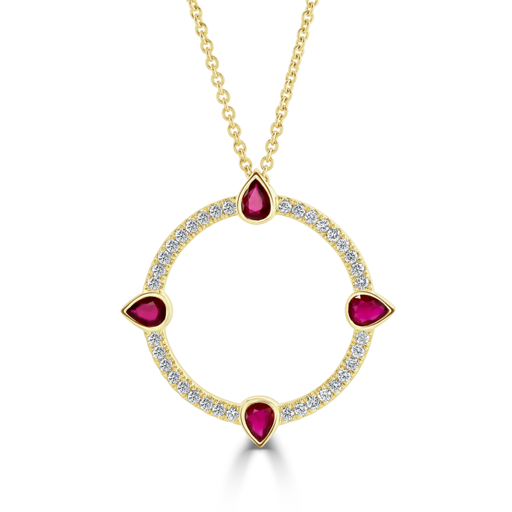 Compass Pendant | 18ct Yellow Gold & Ruby | David M Robinson