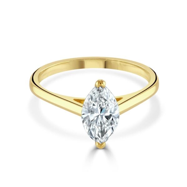 Marquise Cut Yellow Gold Diamond Ring