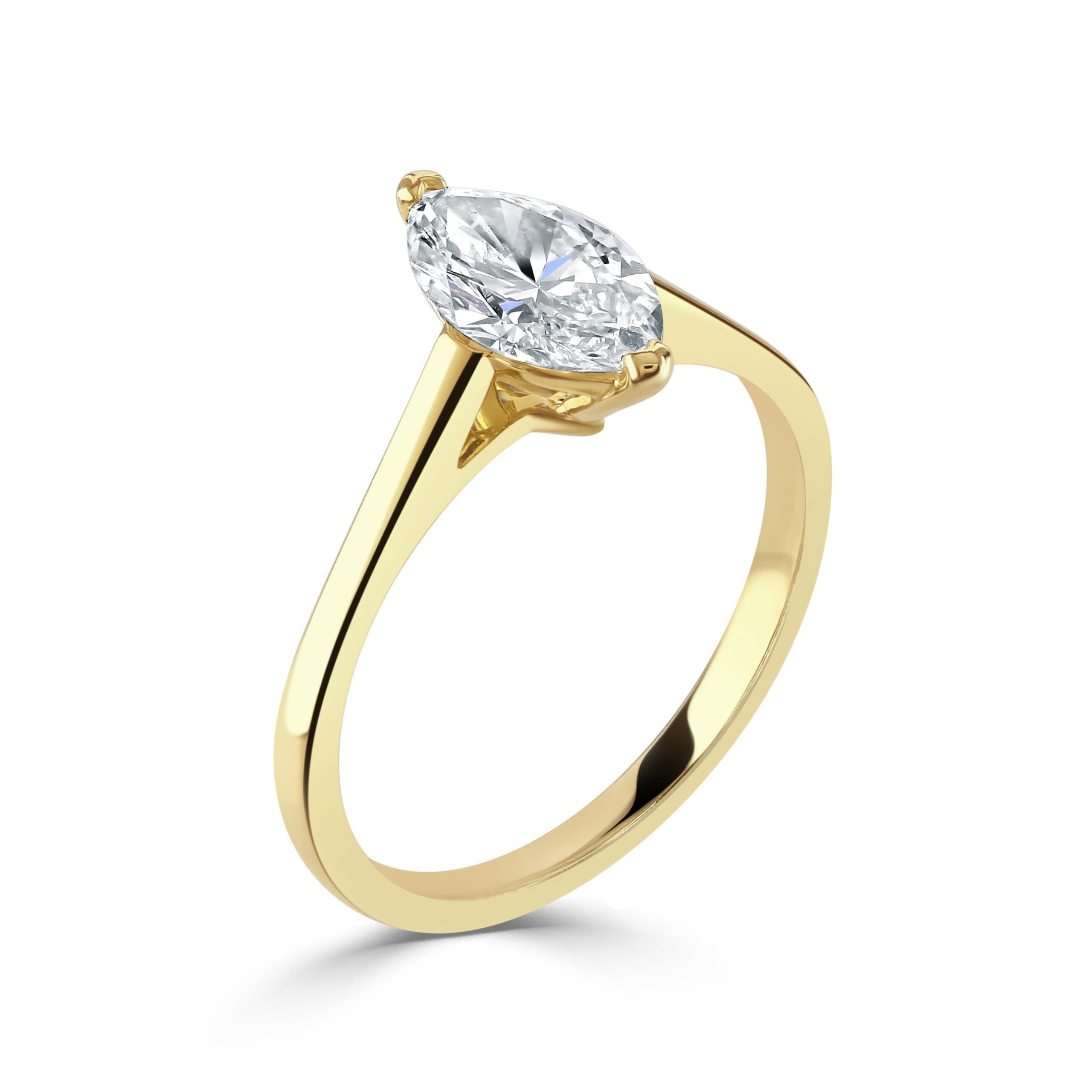 Marquise Cut Yellow Gold Diamond Ring