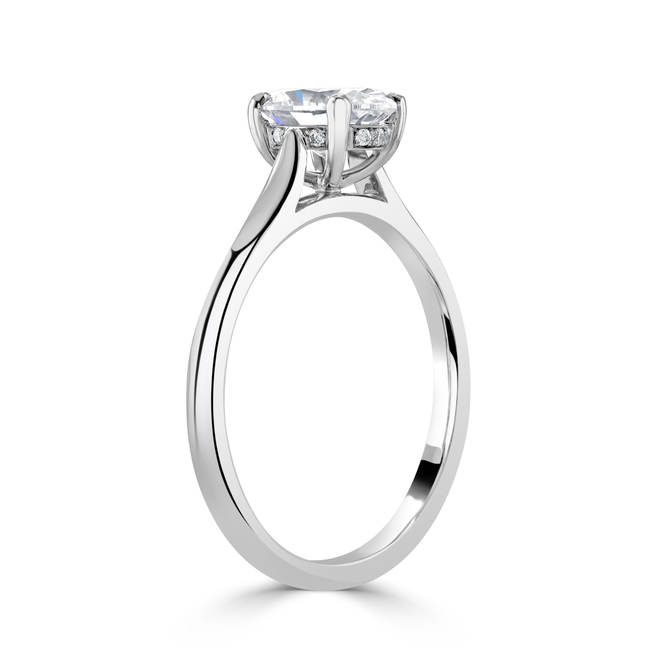 Oval Cut Diamond Platinum Ring