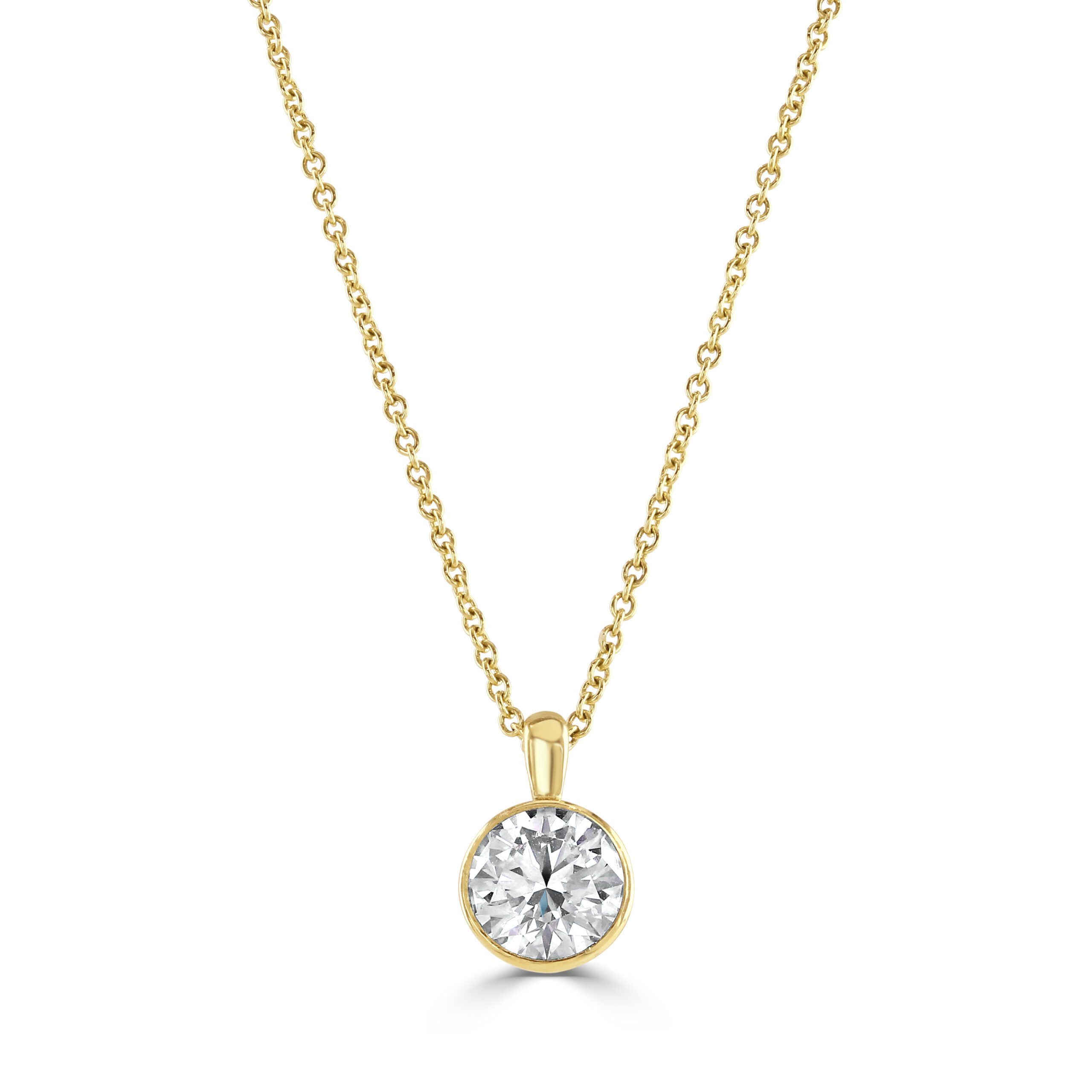 Diamond Classics Yellow Gold Bezel Set Diamond Pendant