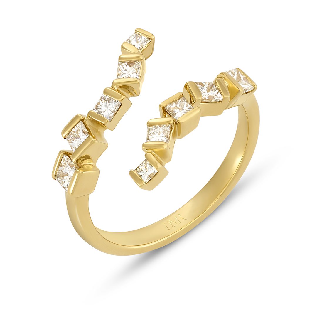 Hopscotch Yellow Gold Wraparound Diamond Ring