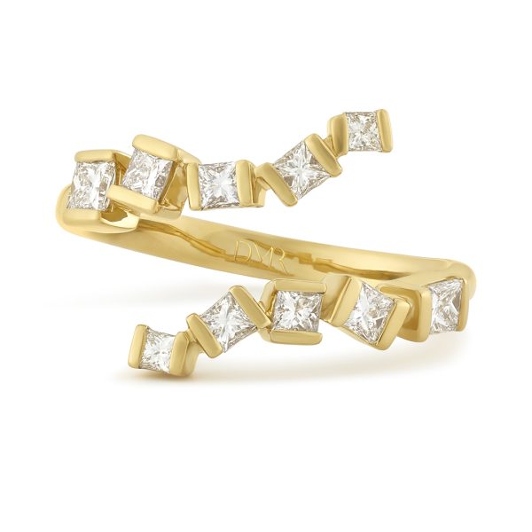Hopscotch Yellow Gold Wraparound Diamond Ring