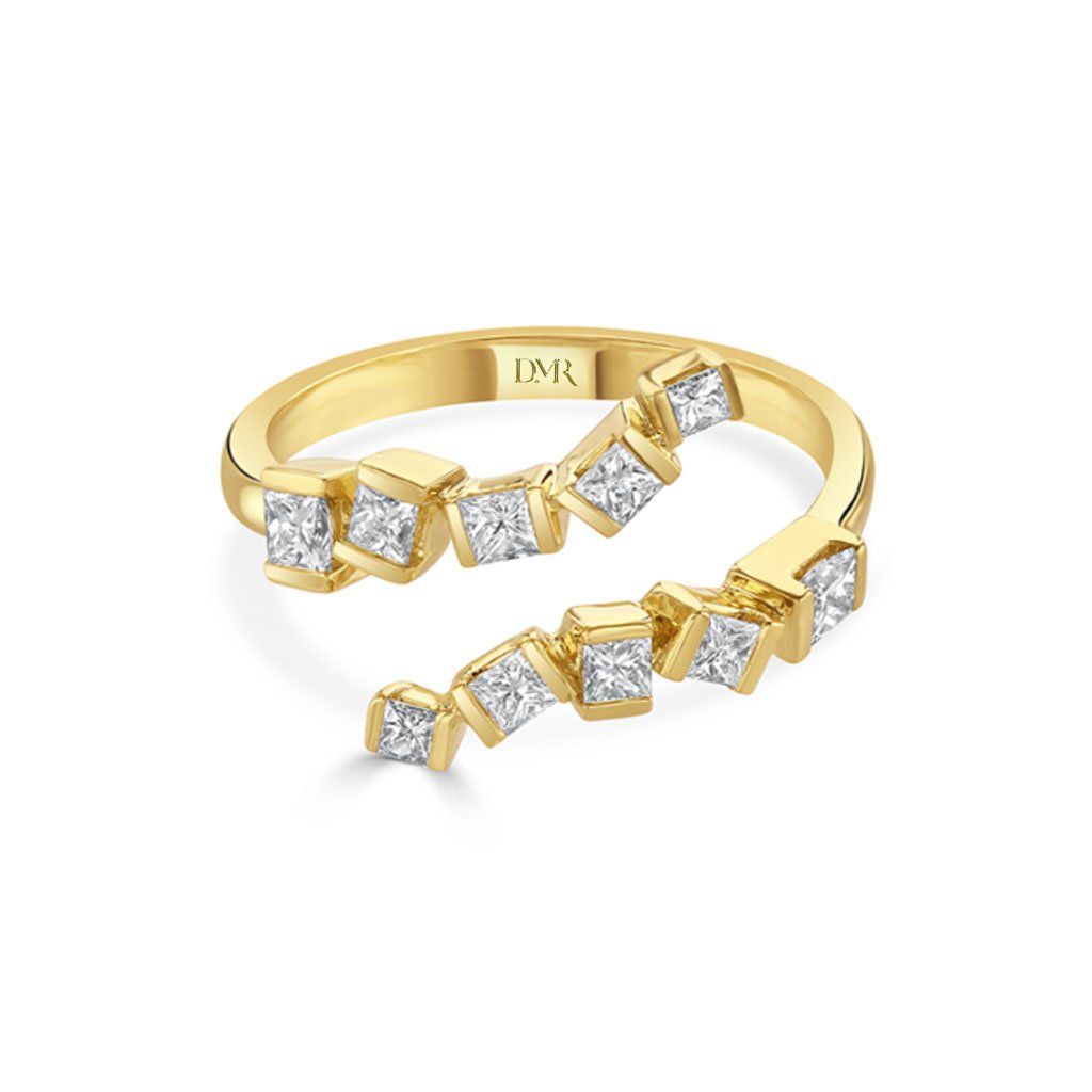 Hopscotch Yellow Gold Wraparound Diamond Ring