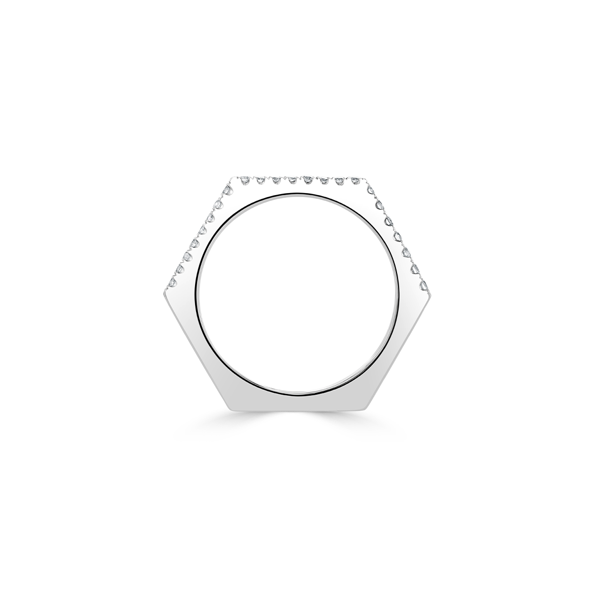 Honeycomb Platinum Diamond Stacking Ring