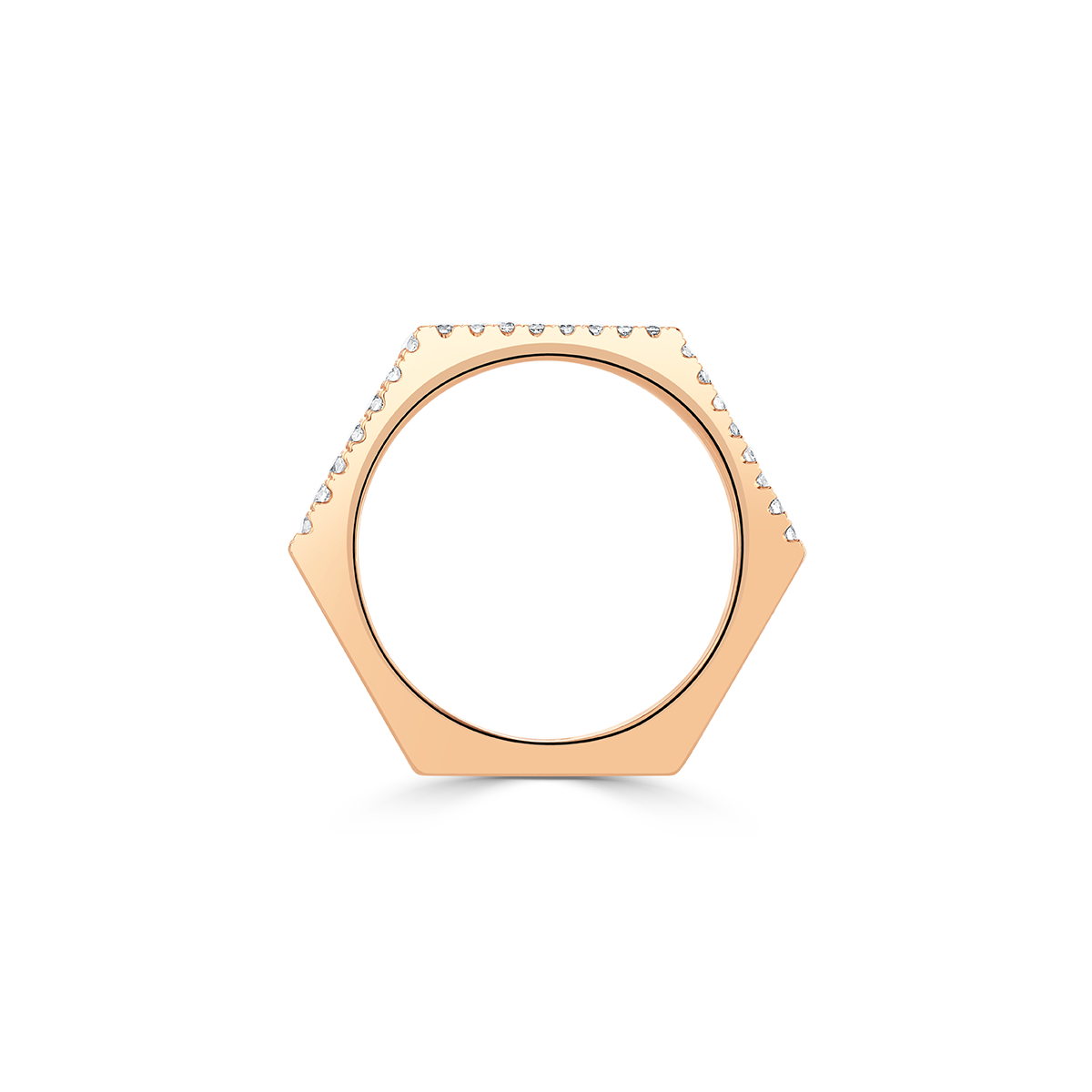 Honeycomb Rose Gold Diamond Stacking Ring