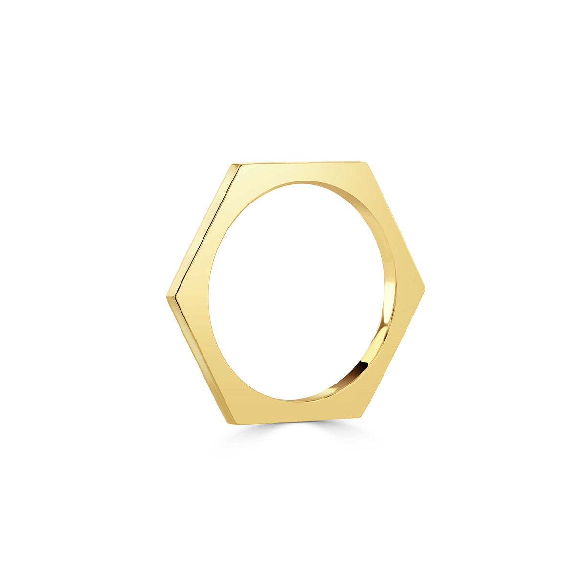 Honeycomb Yellow Gold Stacking Ring