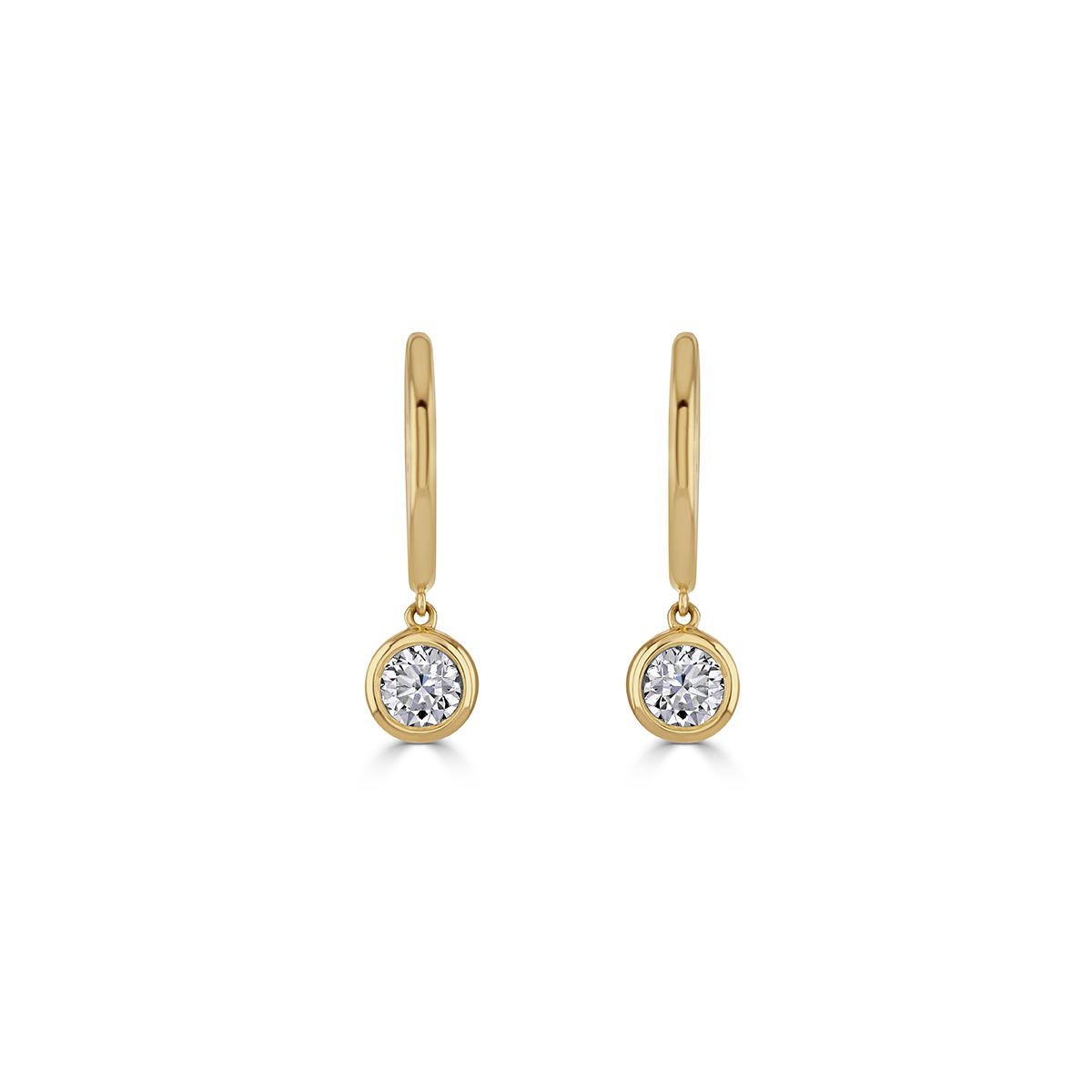 Elodie Yellow Gold Diamond Hoop Earrings