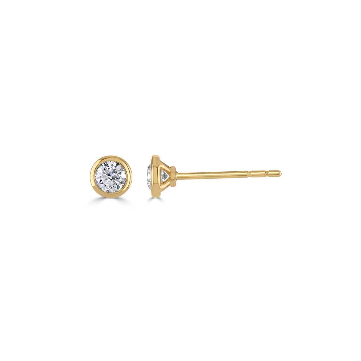 Elodie Yellow Gold Diamond Stud Earrings