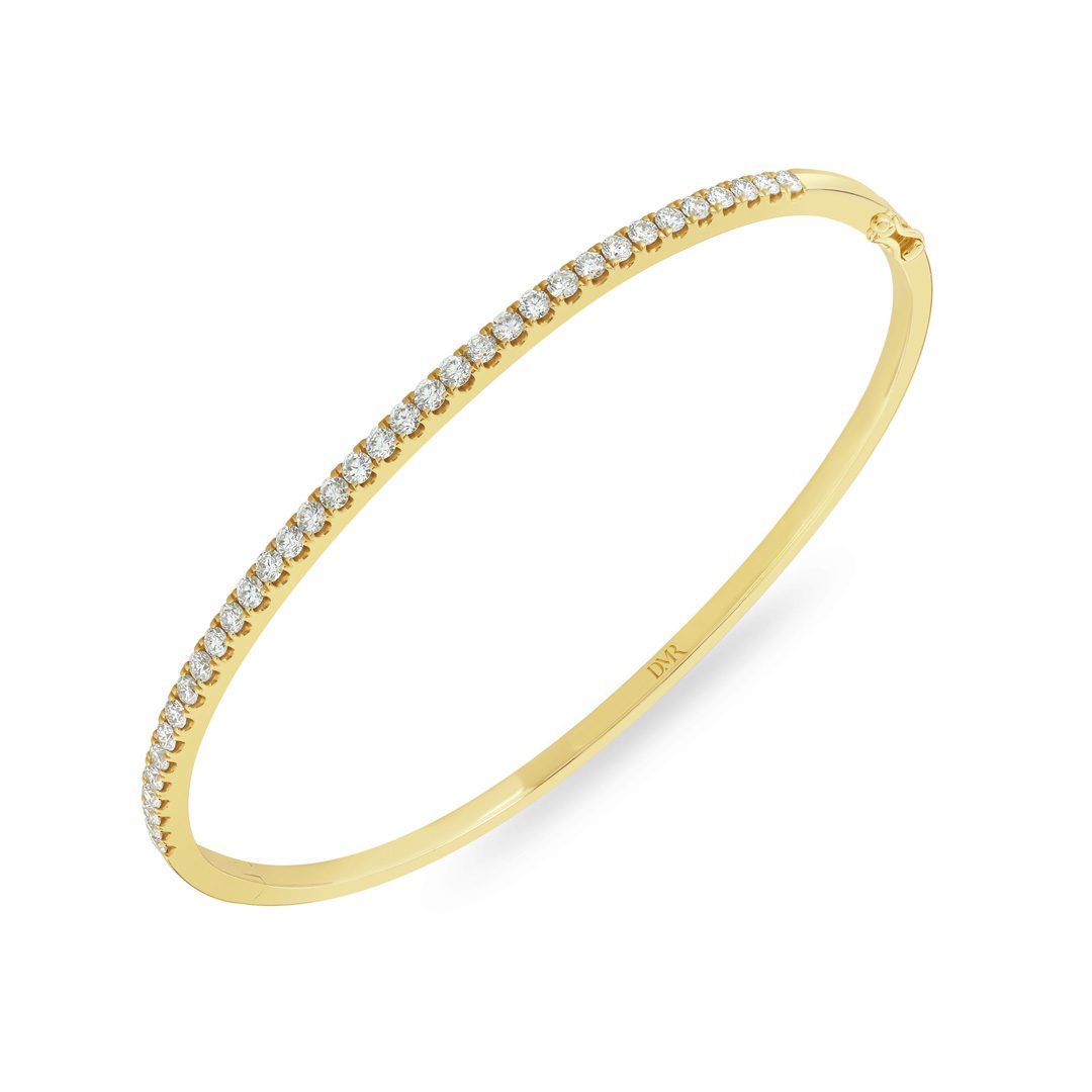 Love Lines Yellow Gold Diamond Stacking Bangle Love Lines Yellow Gold Diamond Stacking Bangle