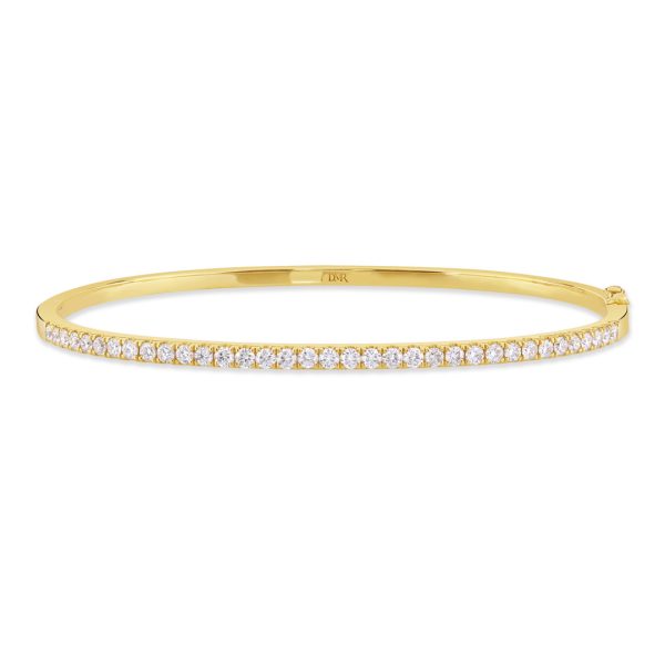 Love Lines Yellow Gold Diamond Stacking Bangle