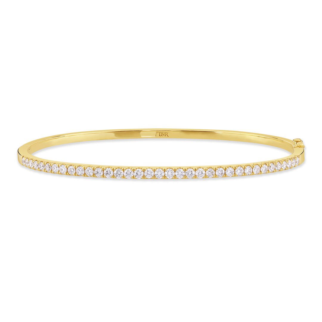 Love Lines Yellow Gold Diamond Stacking Bangle Love Lines Yellow Gold Diamond Stacking Bangle