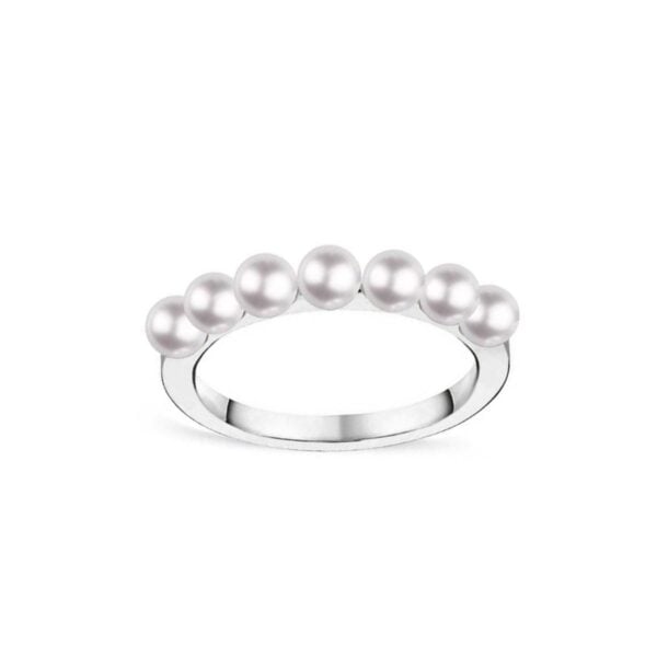 18ct White Gold and Pearl Bubble Ring