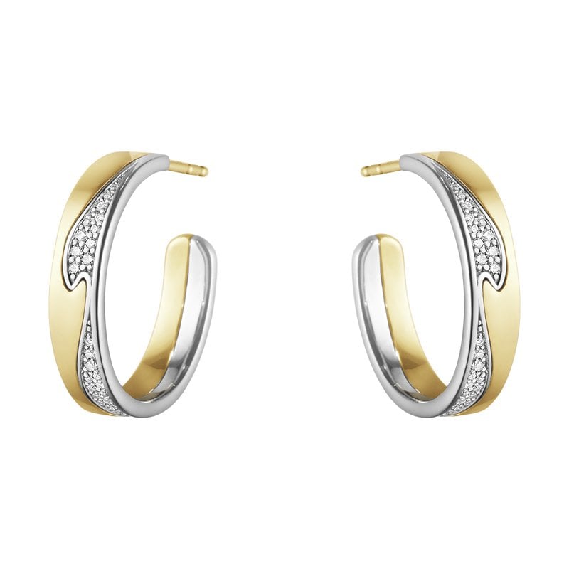Fusion 18ct Yellow Gold White Gold Large Earhoops