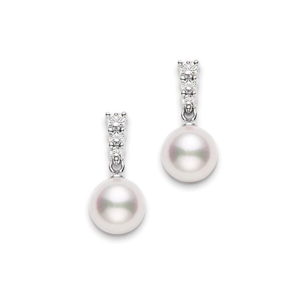 18ct White Gold and Pearl Morning Dew Earrings