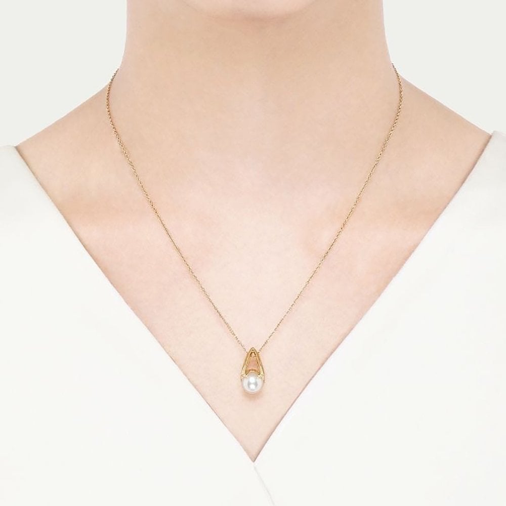 M Collection Yellow Gold Pearl Pendant