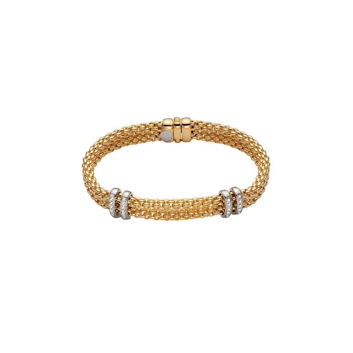 Maori Yellow Gold and Diamond Bracelet