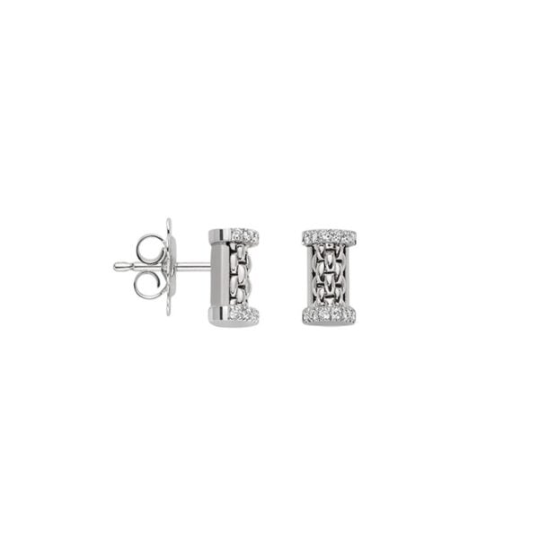 Essentials White Gold and Diamond Stud Earrings