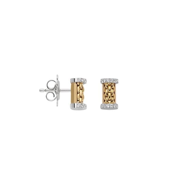 Essentials Yellow Gold and Diamond Stud Earrings