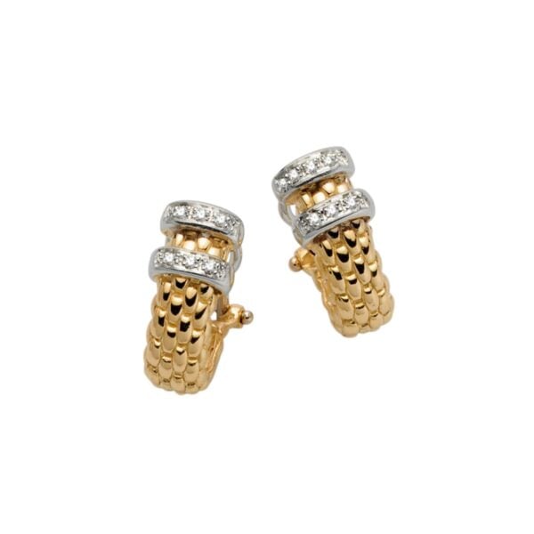 Maori Yellow Gold and Diamond Earrings