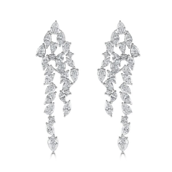 Cascade Statement Diamond Drop Earrings